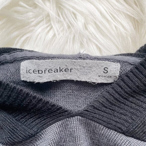 Icebreaker Black Gray Cool-Lite Wool Blend Utility Explore Hoodie Sweater - Picture 6 of 8